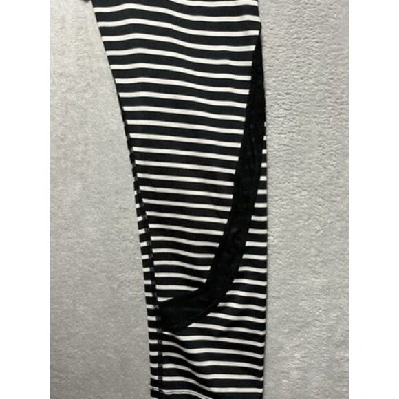 Calvin Klein Women's Small Performance Capri Leggings Black White Stripe - Picture 2 of 6